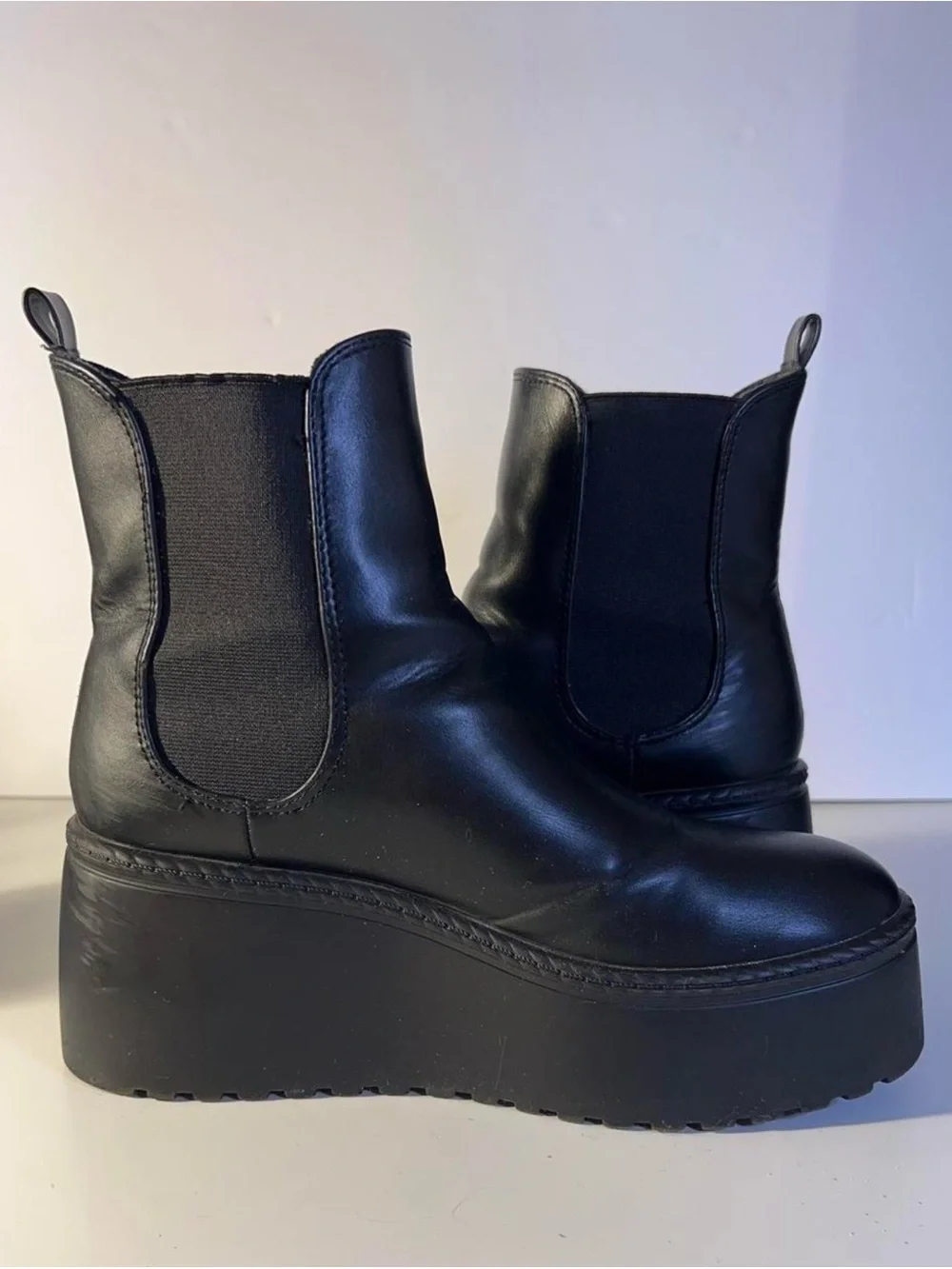 Nine West Black Platform Chelsea Booties